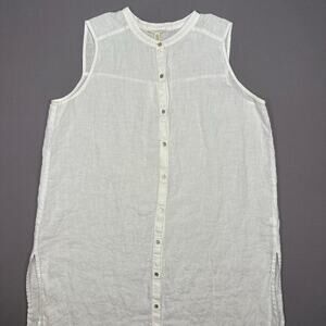 Eileen Fisher Organic Linen White Tunic Top Size Largr
E